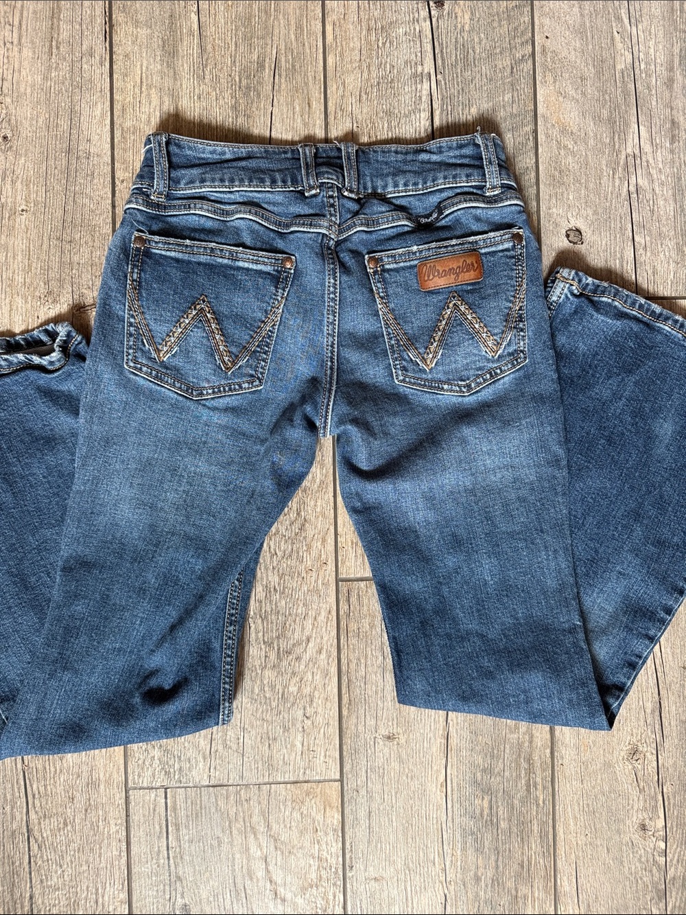 Wrangler Women’s Blue Bootcut Jeans with Signature Back Pocket Stitch